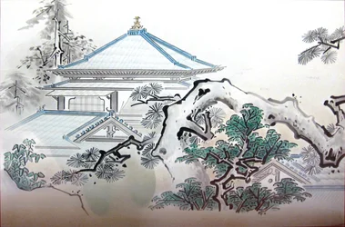 Paneles del Jōrakuden en el Palacio Honmaru